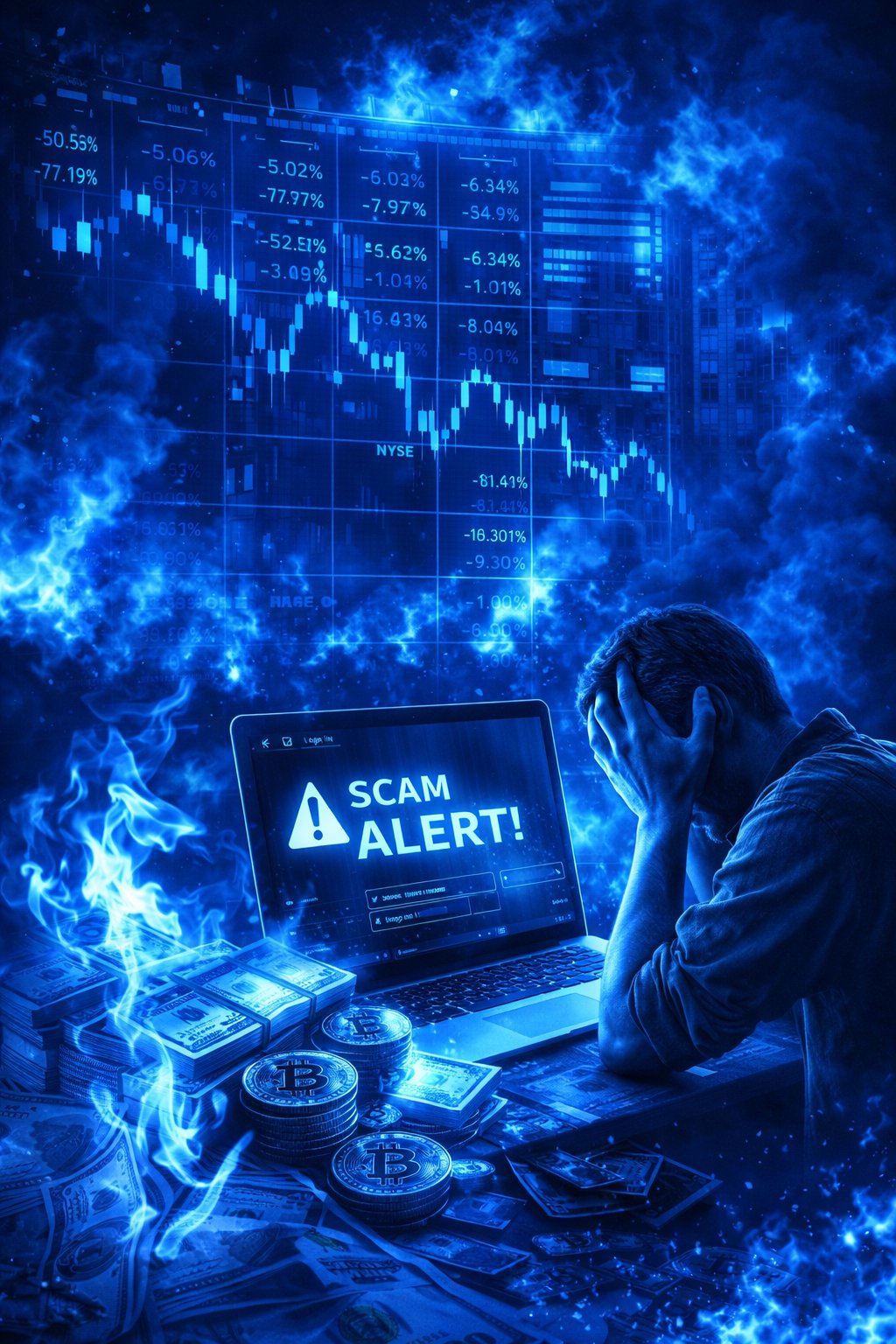 Fake investment scam illustration